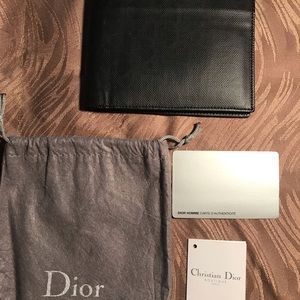 DIOR Homme Black Leather Monogram Wallet